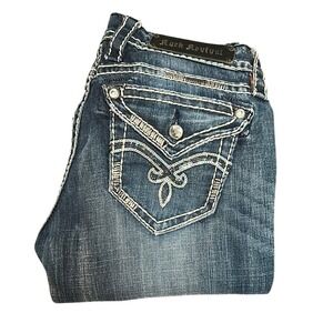 Rock Revival Blue Jeans with Contrast Stitching